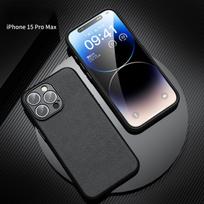 Prabangus odinis belaidžio įkroviklio dėklas, skirtas Apple Iphone 15 Pro Max Iphone 14 Pro smūgiams atsparus fotoaparato objektyvo apsauginis dėklas iPhone 15 Pro Max juoda