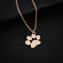 Cat Dog Paw Print Animal Necklace Women Pendant Long Cute Delicate Necklace auksinė