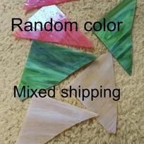 Mixed shape glass mosaic tiles for handicrafts, stained glass pieces mixed with colored glass fragments DIY mica pieces mosaic
