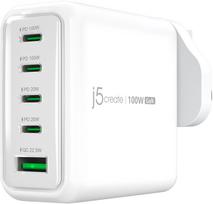 Įkroviklis j5create j5create 100W GaN USB-C su 5 prievadais | JUP53100EF-N | 4712795089806