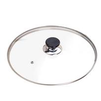 MAXCOOK 28cm 304 Stainless Steel Rim Glass Lid
