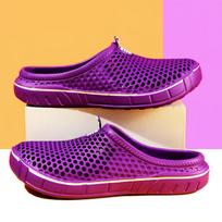 Couple's Style Lightweight Anti-Slip Ladies' Thong Slippers Multiple Colors Available Simple Design Pure Color Sandals 36 violetinė