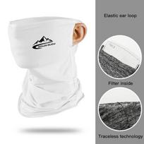 Summer Ice Silk UV Protect Bandana Breathable Neck Gaiter Face Mask for Cycling/Bike Riding Anti-Sweat Scarf for Sports Gym One Size balta