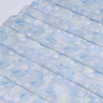 100% Silk Spandex CDC 19MM 54'' Blue Design Floral Super Soft Handfeeling for Garments Scarf šviesiai mėlyna spalva