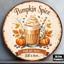 Vintage Pumpkin Spice Latte Metal Sign Retro Autumn Wall Decor Cafe Kitchen Restaurant 2D Plaque (Multicolor,TYA-1084476-20x20) įvairiaspalvis