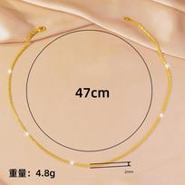 Solid Gold Minimalist Clavicle Chain Women's 24K Gold AU999 - Caterpillar Design, Perfect Neck Fit, Delicate Adornment 45cm auksas