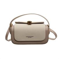 Fashion Leather Small Crossbody Bag for Women Clutch Purse with Adjustable Strap Hobo Bag Buckle Underarm Purse for Travel Work Shopping smėlis