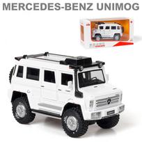 1/28 Scale Unimog U5000 Diecast automobilių modelio žaislas, patraukiama atgal žaislinė transporto priemonė su garsu ir šviesa vaikams, mažiems berniukams, mergaitėms, dovanų kolekcija 1/28-18x7.5x10cm balta