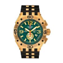 Swiss Alpine Military Aviator Supersize Chronograph Rubber Strap Green Dial Quartz 7033.9814 100M Men's Watch žalia