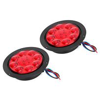 2pcs 4in 24V 12 LEDs IP65 Turn Signal Light Tail Fog Lamp For Truck TrailerRed raudona