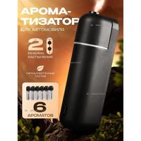Automobilio kvepalai, automatiniai, 6 unikalūs kvapai, juodas/ultragarsinis difuzorius ir USB-C įkrovimas dovanų maišeliuose. Option1