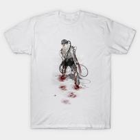 Men Black Print T-shirt Wolverine No-Cut Transfer Paper Print Cotton Tshirt 2XL balta