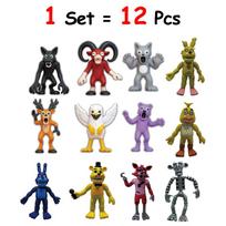 12vnt/rinkinys 99 Naktys Miške Figūrėlės Statulėlė Pelėda Ožys Vilkas Elnias Monstras Figūrėlė PVC Kolekcija Darbalaukio Dekoras Modelis Žaislas