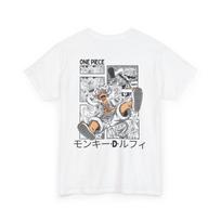 One Piece Monkey D. Luffy Gear 5 Nika Manga Panel T-Shirt, Unisex Anime Fan Streetwear Tee, 100% Cotton Casual Short Sleeve Top 4XL
