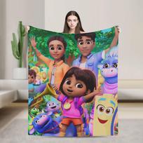 Doras The Explorer Blankets  Soft Warm Street Trend Plush Throw Blanket For Couch Bed Picnic Flannel Bedspread Bed Cover 75x90cm