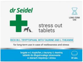 DR SEIDEL Stress Out raminamasis preparatas šunims ir katėms susidūrus su nerimu, 30 tablečių