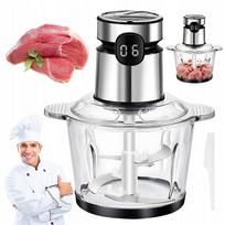 Maisto smulkintuvas 200 W, plieninis peilis, stiklinis indas 2 l