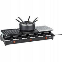 Elektrinė grilinė 3in1 su raclette, fondiu puodu, 1650 W, 12 asmenų, juoda