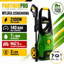 Aukšto slėgio plovimo įrenginys PARTNERPRO PSP-2100, 2100 W, 140 bar, 7 l/min, automobiliams ir terasoms