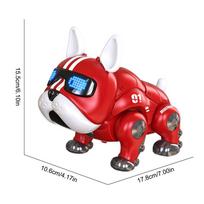 Dance Music Bulldog Robot Intelligent Interactive Dog With Light Toys For Children Kids Early Education Baby Toy Boys Girl raudona