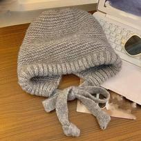 Winter Warm One-Piece Polar Fleece Balaclava Hat and Scarf Hoodie Style for Sports Image Style One Size pilka spalva