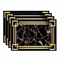 4/6/8 vnt. Boho geometrinės lino padėkliukai stalui, metalinės aukso spalvos pintas kraštas, karščiui atsparūs virtuvės ir valgomojo padėkliukai 4pcs beige