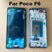 For Xiaomi Poco F6 Middle Frame LCD Front Frame Housing Bezel Plate Smartphone Repair Parts Model 24069PC21G Middle Black