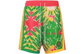 Jordan Basketball Shorts Men's Track Red/Lucky Green/Deep Sulfur Moderate Straight Fit Pants CK9528-631 L
