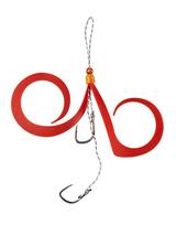 JACKALL Lead-type Bing Switch Spare Rubber Hook Set Clear Red #11/#10 raudona
