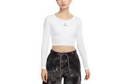 Jordan Flight Crop Tops Women's White Crew Neck Moderate DQ4466-100 XL