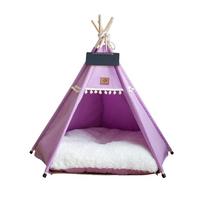 Plaunama šunų palapinė-lovytė Storas čiužinys Gyvūnų palapinė-būdelė Gyvūnų lovytė Katės palapinė-tipis Katėms/Šunims S balta
