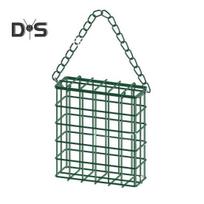 Suet Cage paukščių lesykla lauko sodo geležiniai narvai, kabantys suet lesykla Vienvietis siueto pyragas laukinių paukščių lesytuvas tamsiai žalia spalva
