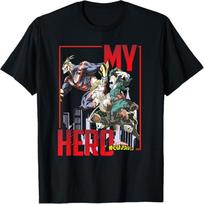 All Might Deku and Bakugo Anime T-Shirt S juoda