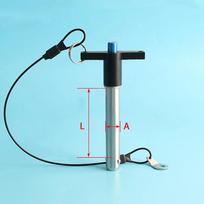 T-Handle Aluminum Grip Fastening Locating Safety Pins Quick Release Button Pins Ball Lock Pins With Ring A8-L10mm(With rope) black