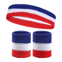Rainbow Bracer Headband High Elasticity Sweat Absorbing Sports Basketball Band Hair Bracer Three-piece Set