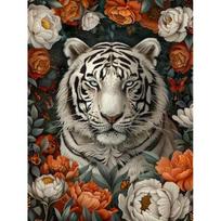 CHENISTORY Full Diamond Painting Animal Tiger 5d Diy Diamond Mosaic Flower Home Decorative Rhinestone Pictures Craft Kit Full Round 20X30cm