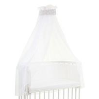 Lovelė Baldakimas babybay baldakimas Piqué su juostele, universalus 96 cm, perlų pilkos spalvos žvaigždės baltame fone