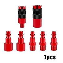 Aluminium Lightweight Air Compressor Accessories Quick Connect Connector Set  Industrial Use 7PCS