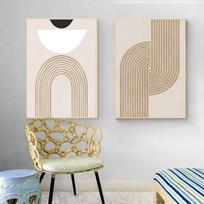 Drobės paveikslai be rėmų, 3 dalių rinkinys 60x90 cm Boho abstrakcija — svetainės sienų dekoras, botanikos grafika, miegamojo plakatai, modernūs sienų paveikslai, boho interjero dekoras, dideli sienų plakatai, grafikos rinkinys