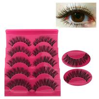 5 Pairs Beauty Long Cross Soft Natural False Fake Eyelashes Eye Lashes Extension Black Handmade