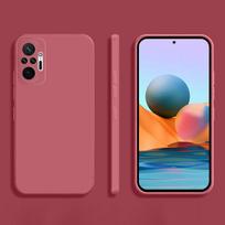 Kvadratinis telefono dėklas Xiaomi Redmi Note 10 Pro Max 10S Funda Note10 S 4G Matinis silikoninis minkštas dėklas Redmi Note10 4G tamsiai raudona spalva