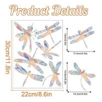 Sunshine Catcher Colorful Window Sticker Suncatcher Rainbow Prism Butterfly Static Glass Sticker PVC Anti Collision Window Sticker Dragonflies