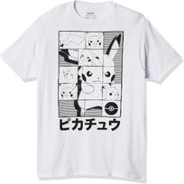 Pokémon Unisex-Adult Pokémon Pikachu Japanese Puzzle Power T-shirtT-Shirt S balta