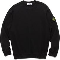 Stone Island SS24 Old Series Vintage Pullover Washed Cotton Logo Crewneck Sweatshirt Men sweatshirt Black 801566060-V0029 XXXL