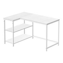 Kampinis stalas 110x80x76 cm baltos medienos ir plieno