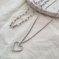 Love niche design mosaic necklace double-layer titanium steel hip-hop personalized accessories simple sweater pendant women