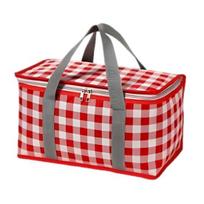 Picnic Bag Waterproof Insulated Cooler Aluminum Lining Wear-Resistant with Thick Oxford Cloth Mat Foldable Seating Pad raudona