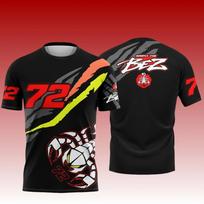 El campeón del Gran Premio británico de MotoGP 2025 marco bezzecchi ¿ 72 Racing wear, camiseta de cuello redondo y manga corta XL