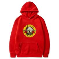 Men Guns N Roses Printed Hoodies Cotton Hard Rock Band Men And Women Pullover Hip Hop Music Clothing hoodies men moleton XXXL raudona