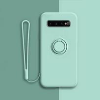 Minkštas silikoninis dėklas Samsung Galaxy S10 Plus S21 S20 FE Ultra S Note 20 9 10 S9 S8 S10E E Note20 Note9 Dangtelis Laikiklis Žiedas Stovas For Samsung S8 gray